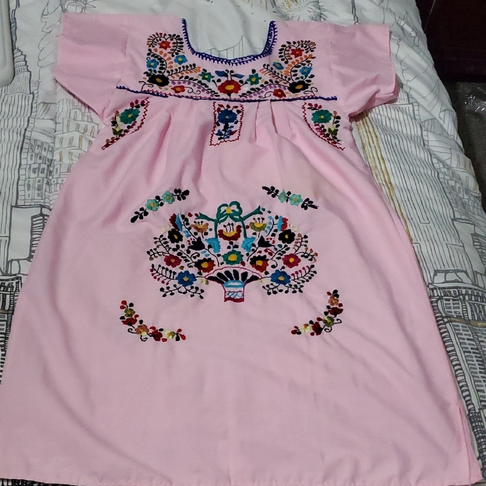 Pink Embroidered Dress